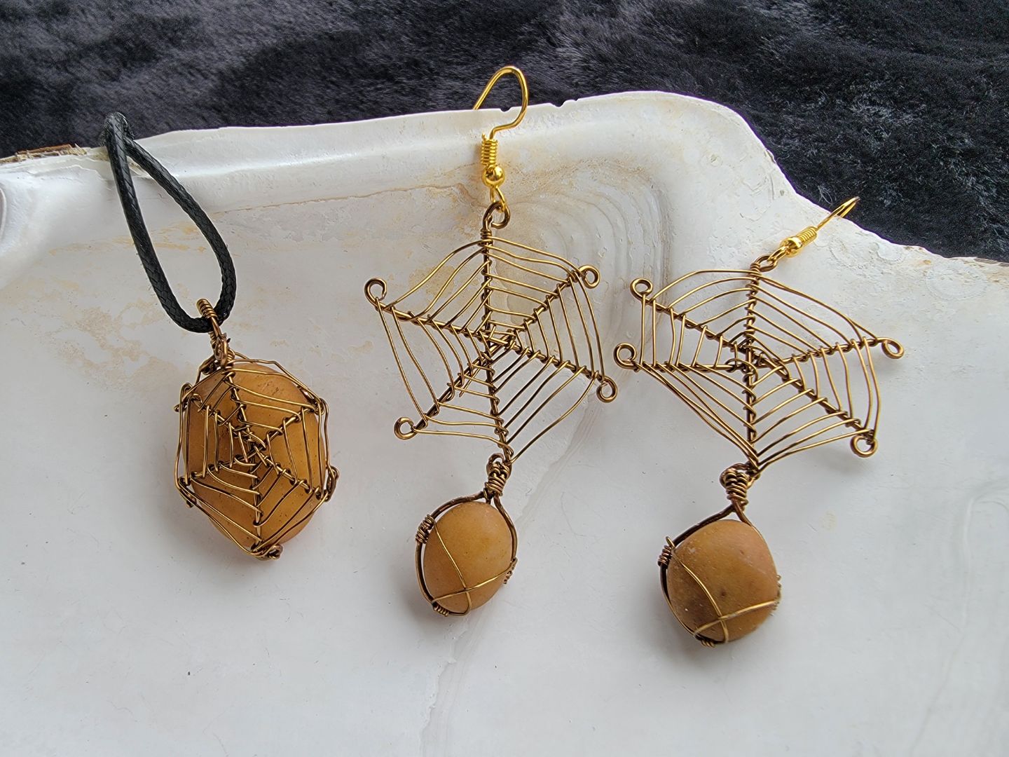 Yellow Jasper Spiderweb Set