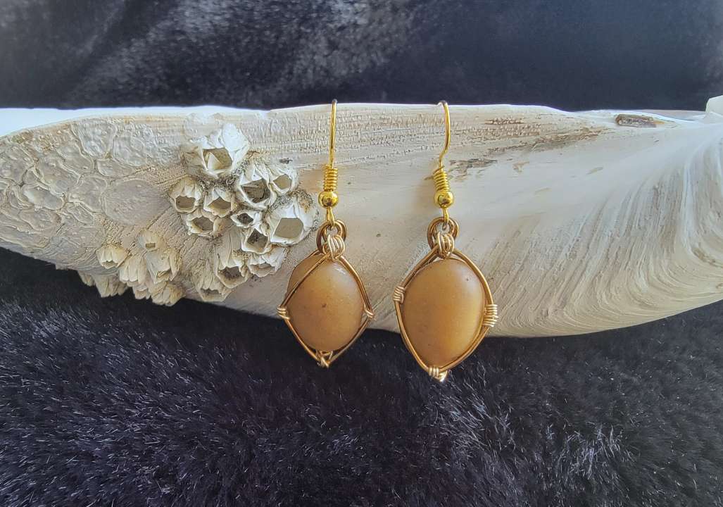 Yellow Jasper Drop Earrings