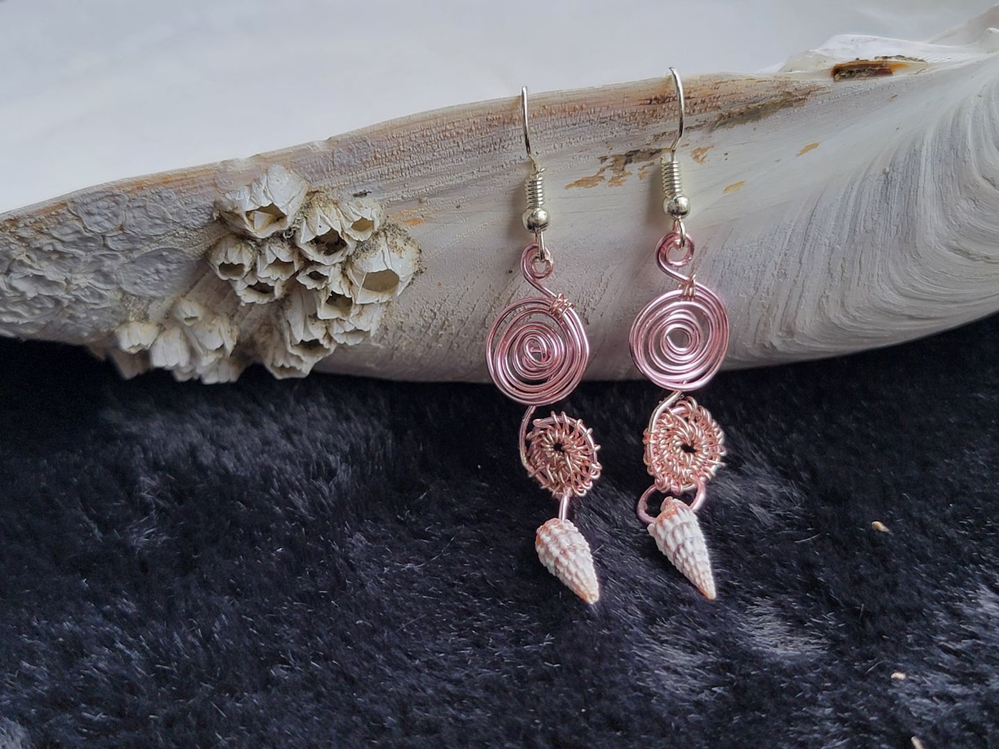 Rose Gold Coiled Shell Earrings