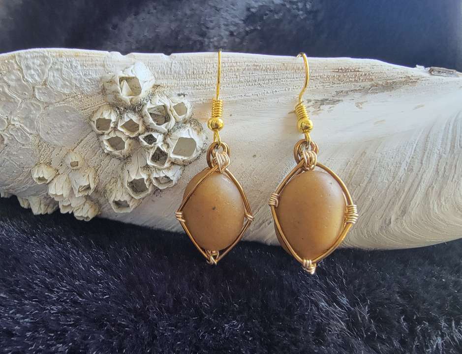 Yellow Jasper Drop Earrings